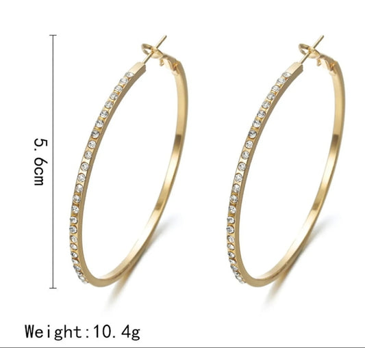 Gold,Rhinestone Earrings